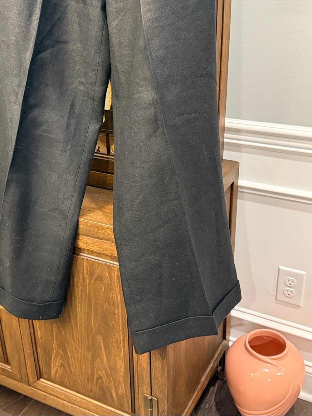 O by Oscar de la Renta Linen Wide Leg Pants - Picture 4 of 8